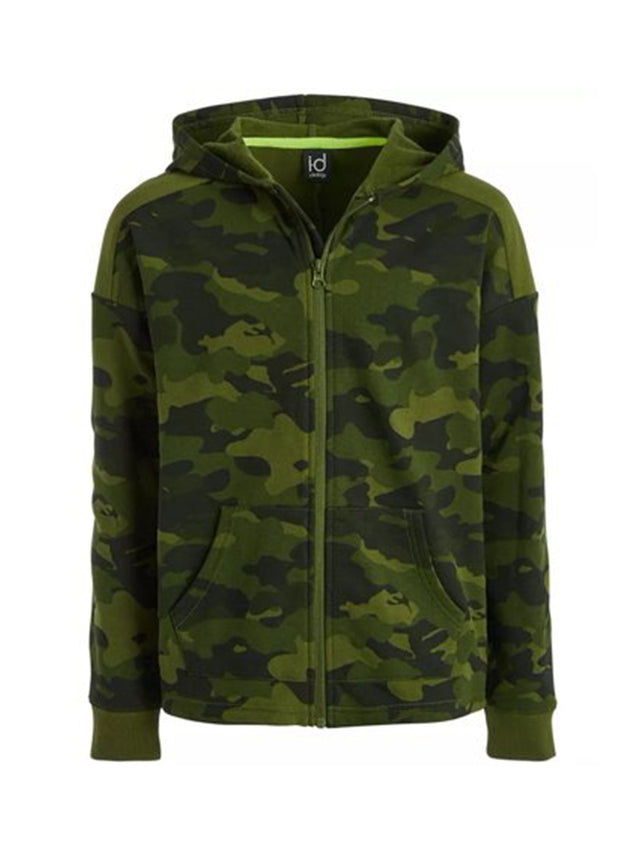 Image for Kids Boy's Camo Zipper Fly Jacket,Olive