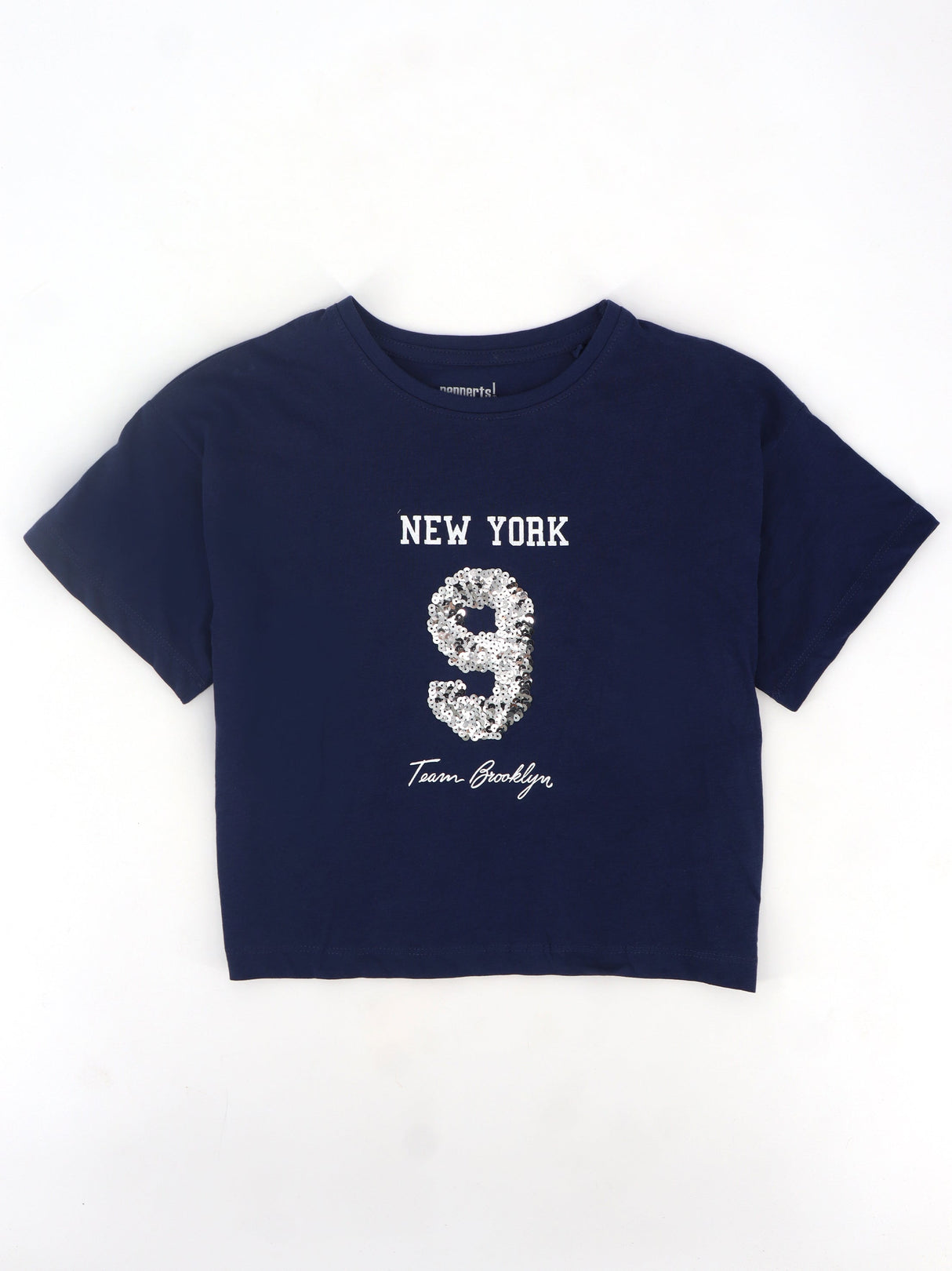Image for Kids Girl's Sequined T-Shirt,Navy