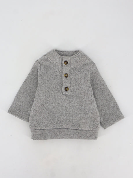 Image for Kids Boy's Plain Solid Sweater,Light Grey