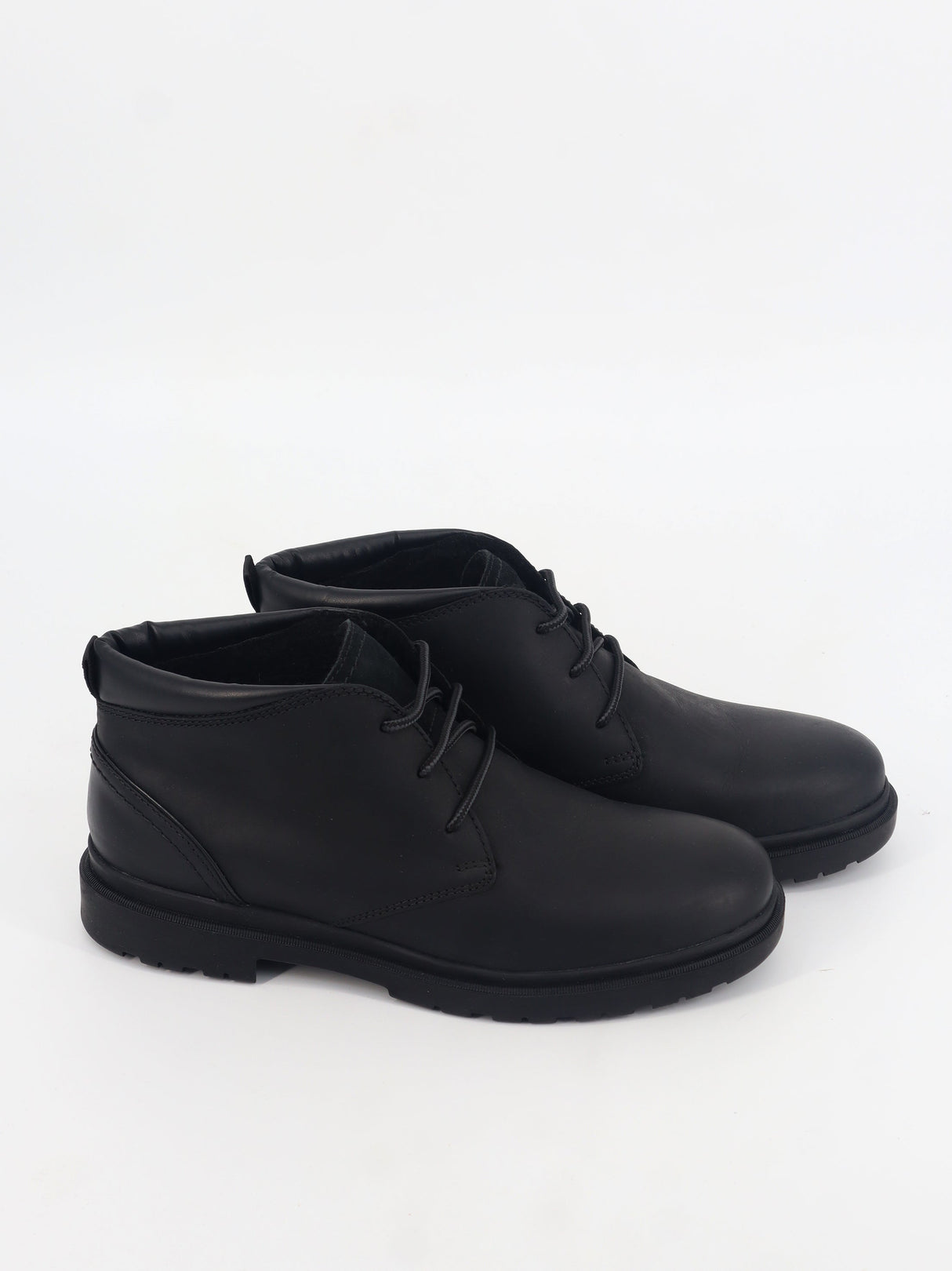 Image for Men's Plain Leather Ankle Boots,Black