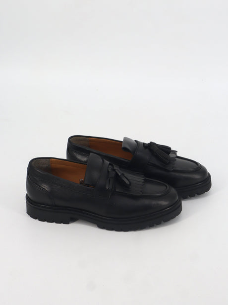 Image for Women's Textured Leather Moccasin,Black