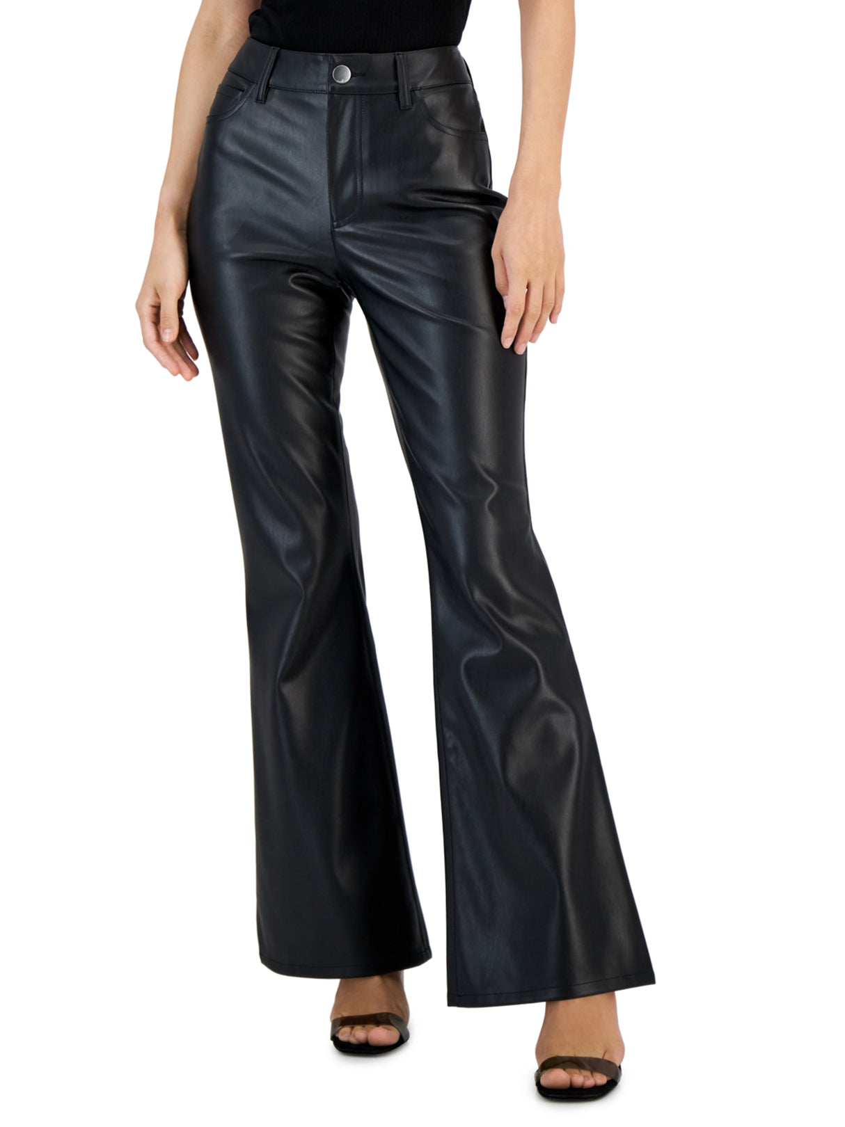 Image for Women's Plain Leathered Pant,Black