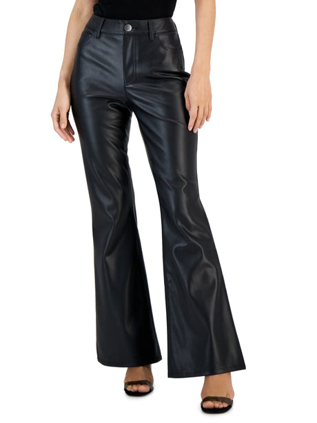 Image for Women's Plain Leathered Pant,Black