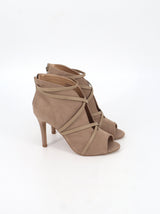 Image for Women's Suede Leather High Heels Sandals,Nude