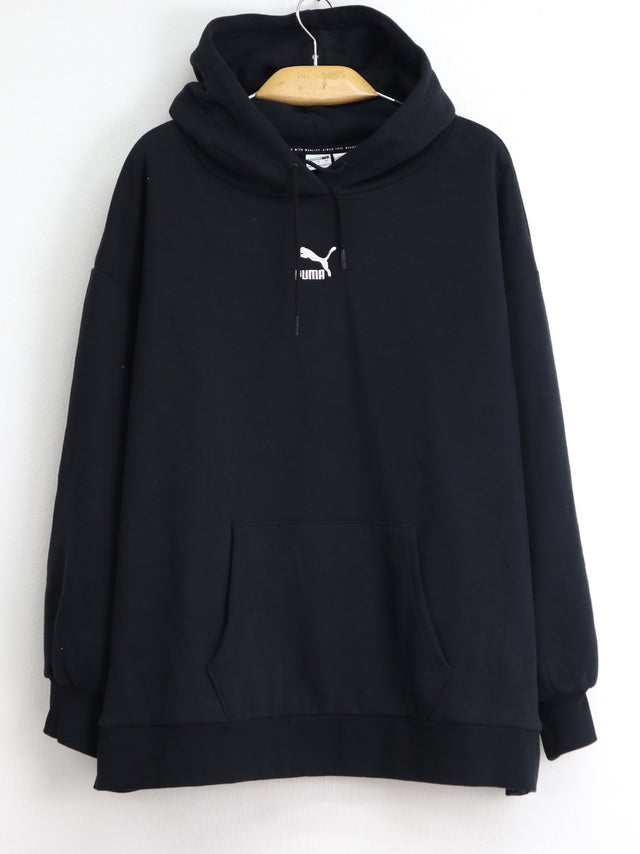 Image for Men's Brand Logo Embroidered Hoodie,Black