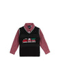 Image for Kids Boy's 2 Pcs Graphic Embroidered Sweater & Shirt Set,Black/Red