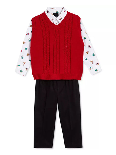 Image for Kids Boy's 3 Pcs Christmas Top & Bottom Set,Multi