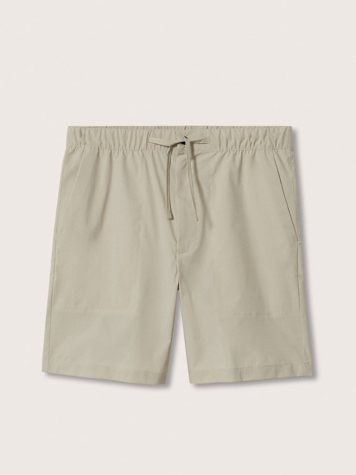Men's Plain Solid Pull On Short,Beige