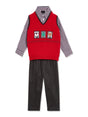Image for Kids Boy's 3 Pcs Embroidered Christmas Top & Bottom Set,Multi