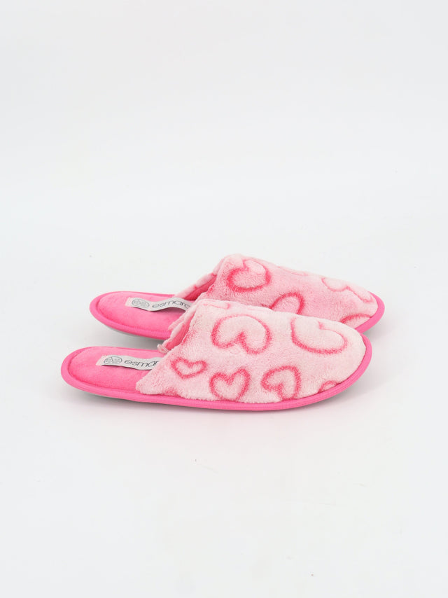 Image for Women's Heart Printed Slippers,Pink