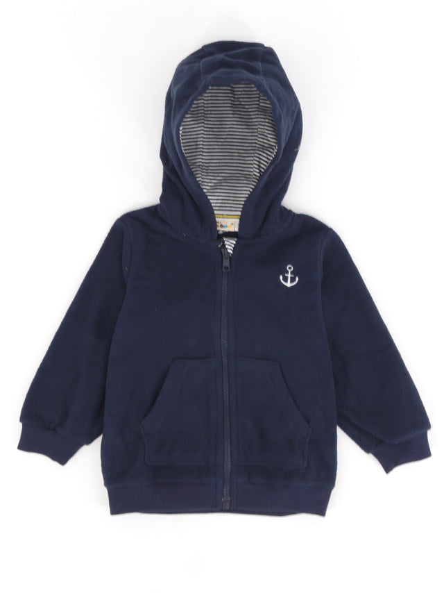 Image for Kids Boy's Graphic Embroidered Zipped Up Hoodie,Navy