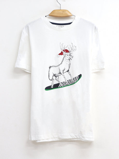 Image for Men's Graphic Printed Christmas T-Shirt,White