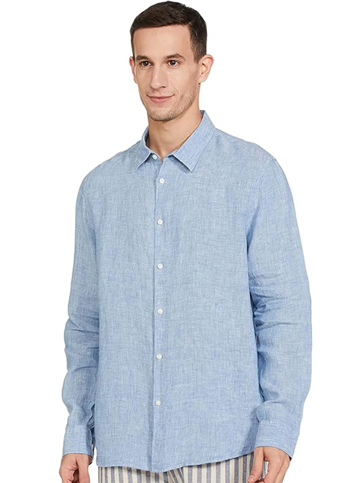 Image for Men's Plain Buttons Up Shirt,Light Blue