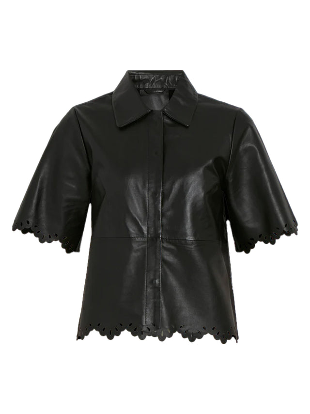 Image for Women's Leather Shirt,Black