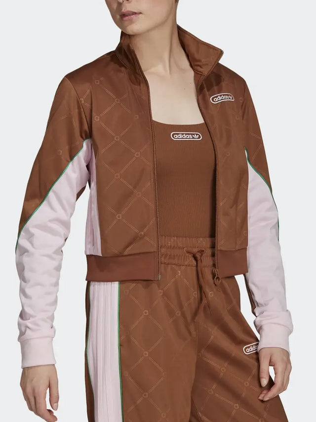 Image for Women's Brand Logo Embroidered Sport Jacket,Brown/Pink