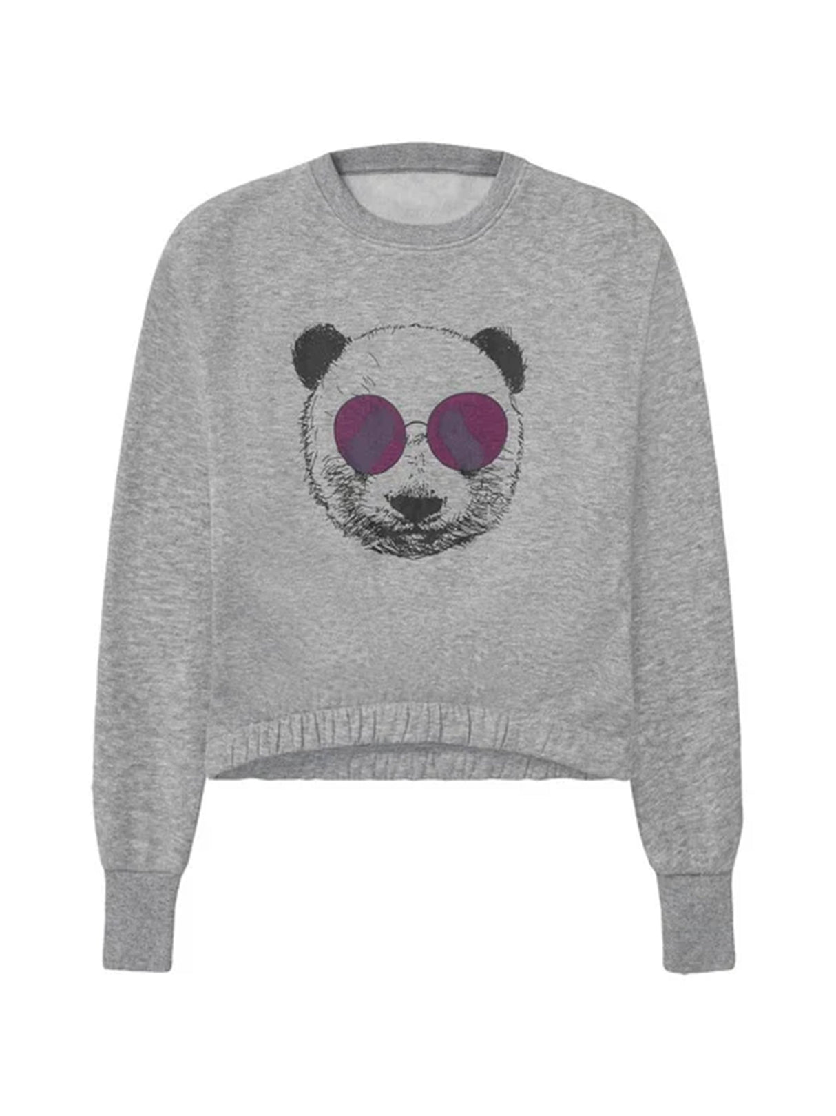 Image for Kids Girl's Graphic Printed Cropped Sweatshirt,Grey