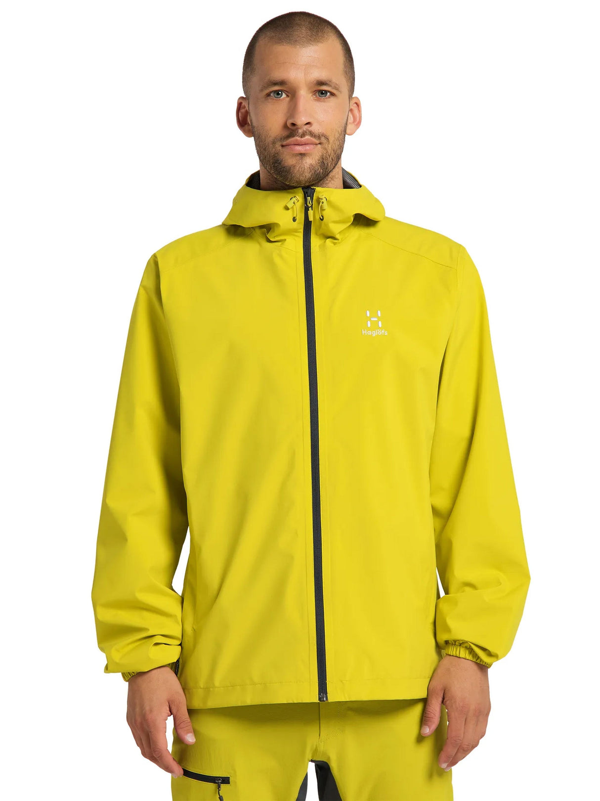 Image for Men's Brand Logo Embroidered Waterproof Jacket,Yellow