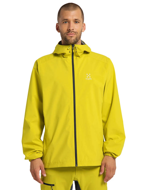 Image for Men's Brand Logo Embroidered Waterproof Jacket,Yellow