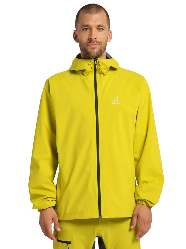 Image for Men's Brand Logo Embroidered Waterproof Jacket,Yellow