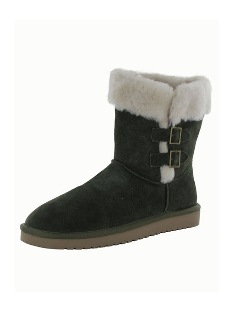 Image for Women's Faux Fur Ankle Boots,Olive
