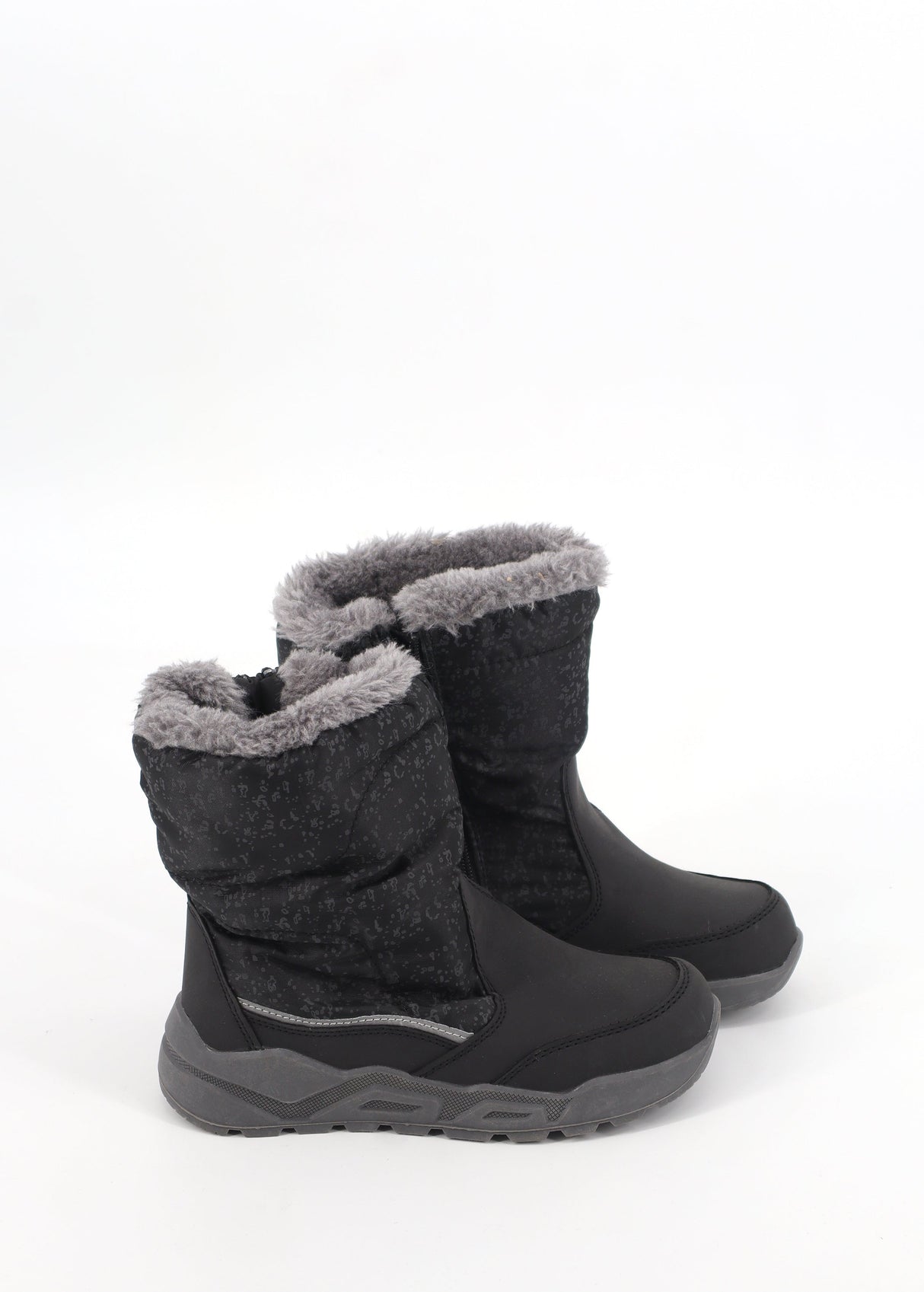 Image for Kids Girl's Printed Snow Ankle Boots,Black