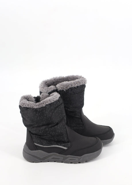 Image for Kids Girl's Printed Snow Ankle Boots,Black