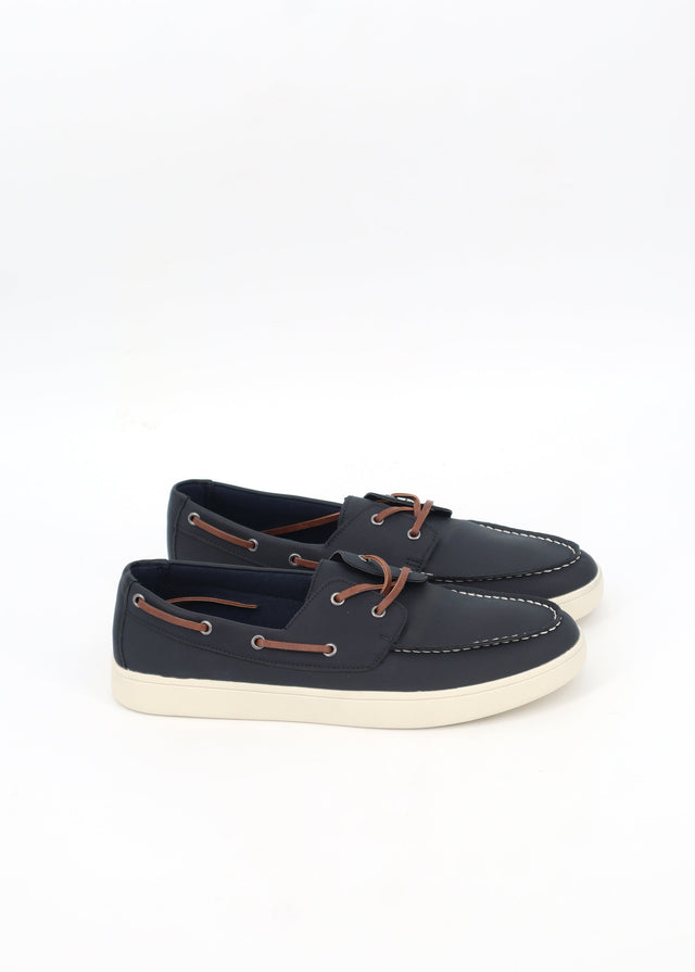Image for Men's Textured Flat Shoes,Navy