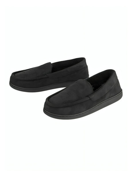 Image for Men's Plain Mocassin Slippers,Black