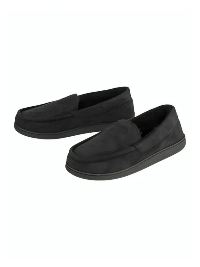 Image for Men's Plain Mocassin Slippers,Black