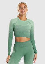Image for Women's Brand Logo Printed Cropped Sport Top,Green