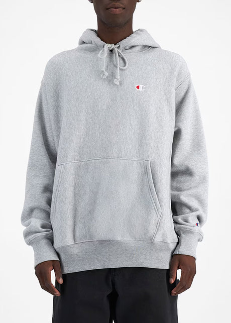 Image for Men's Brand Logo Embroidered Hoodie,Light Grey