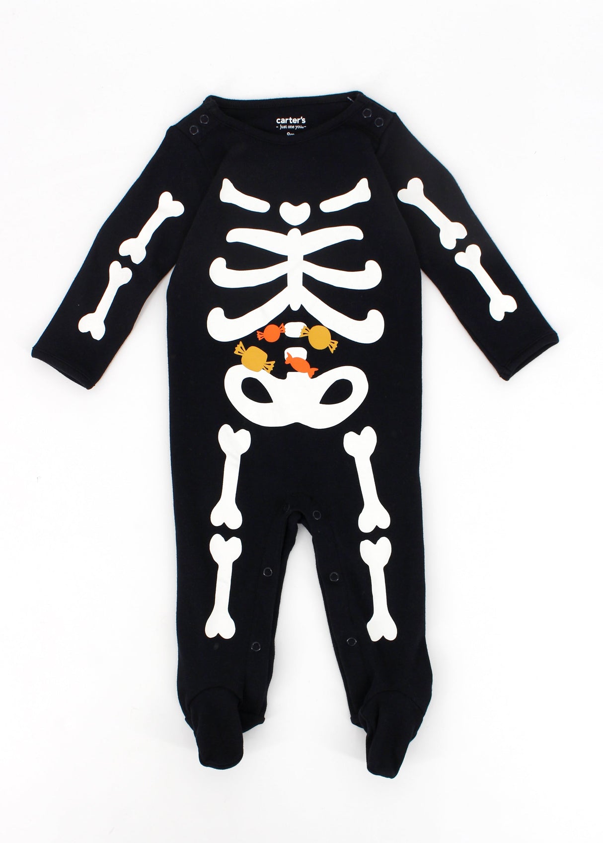 Kids Boy's Skeleton Printed Jumpsuit,Black