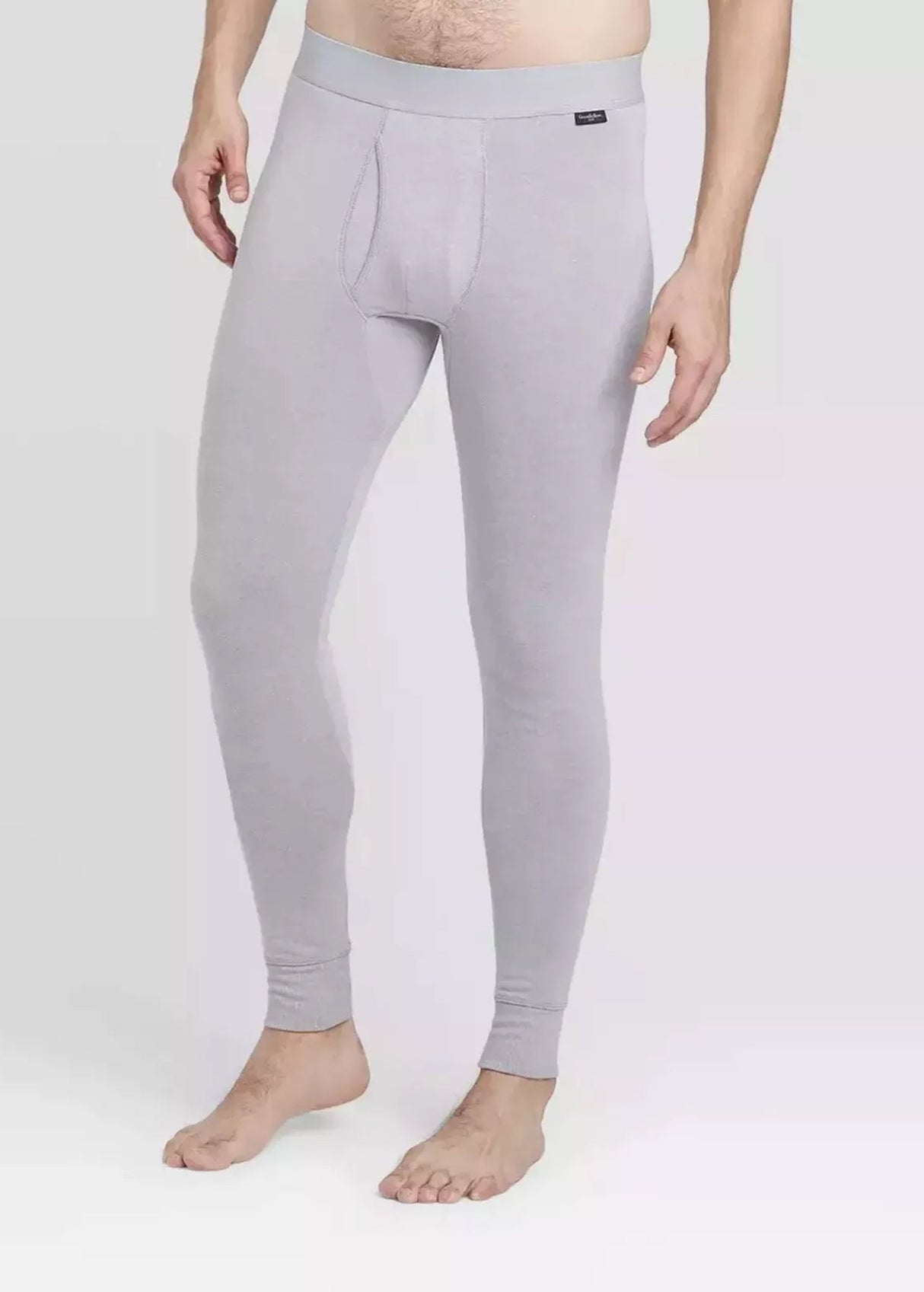 Men's Plain Thermal Under Pants,Light Grey