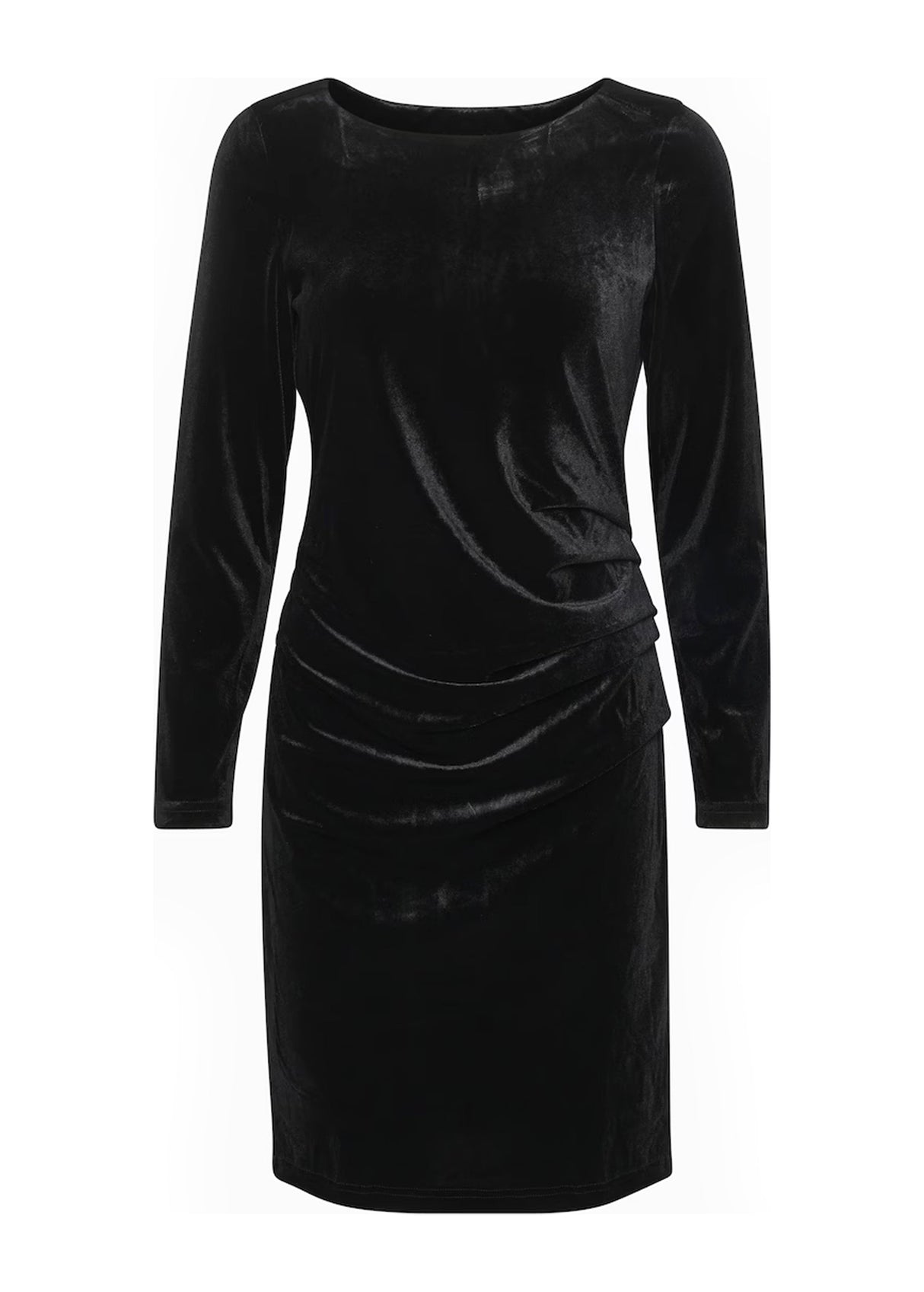 Women's Plain Velvet Dress,Black