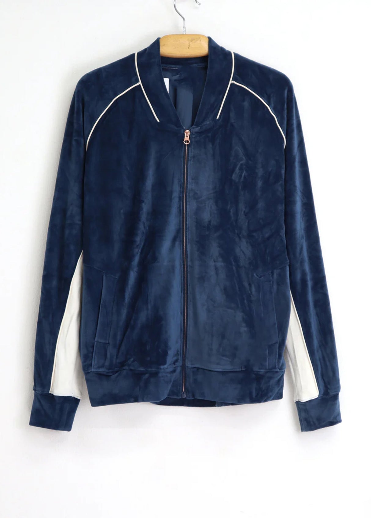 Women's Zipped Up Sport Top,Dark Blue