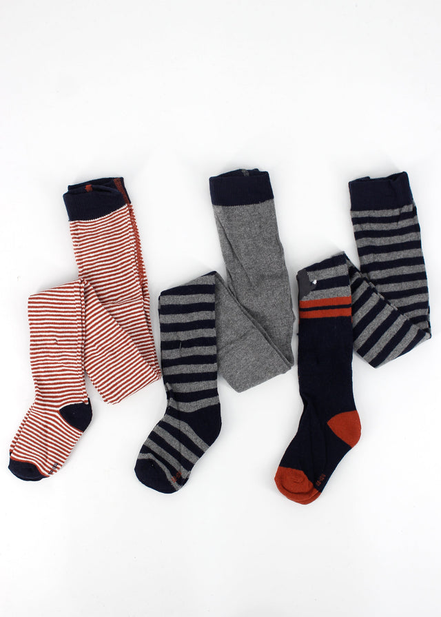 Image for Kids Boy's 3 Pcs Printed Striped Tights,Multi