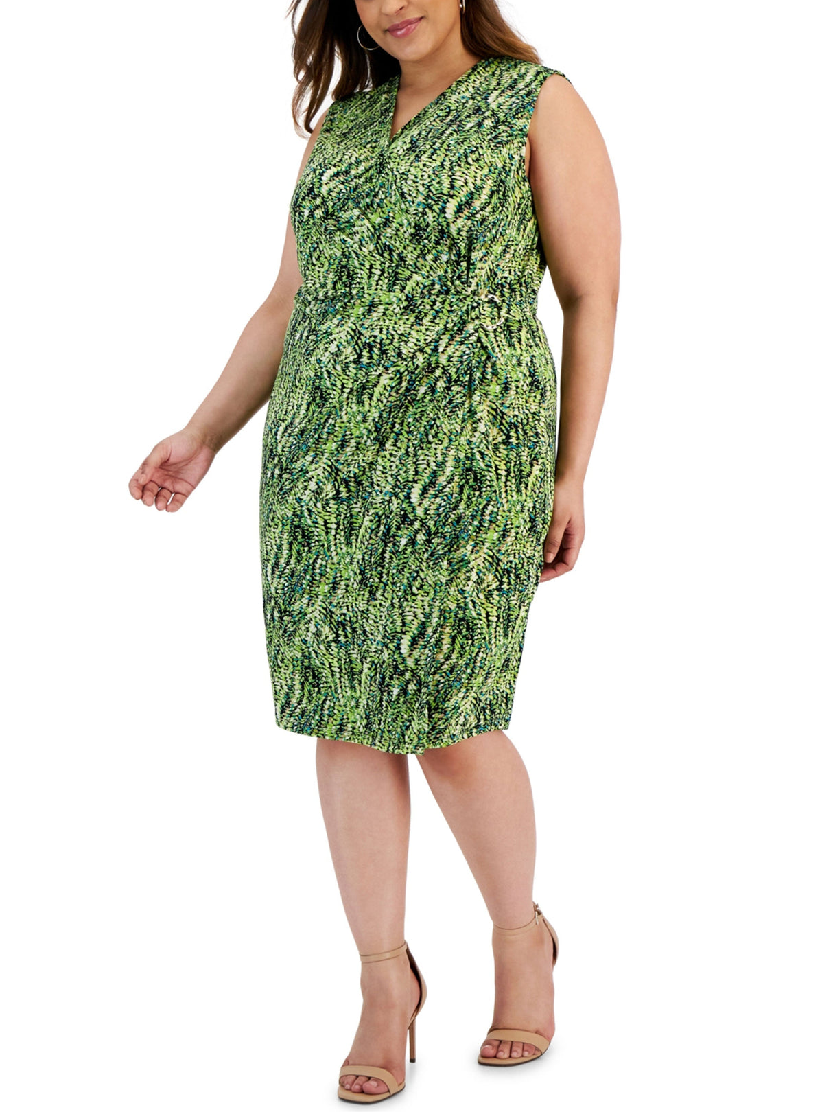 Women's Printed Wrap Dress,Green