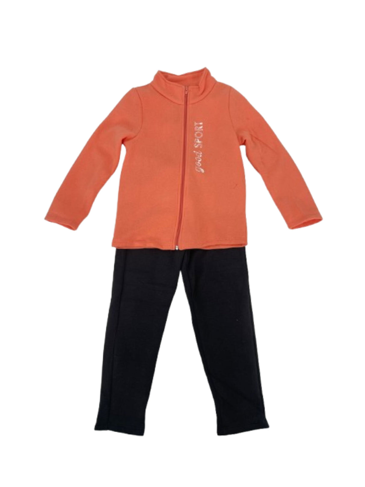 Image for Kids Girl's 2 Pcs Printed Pajamas Set,Orange/Grey