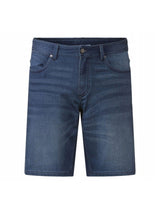 Men's Washed Denim Short,Blue