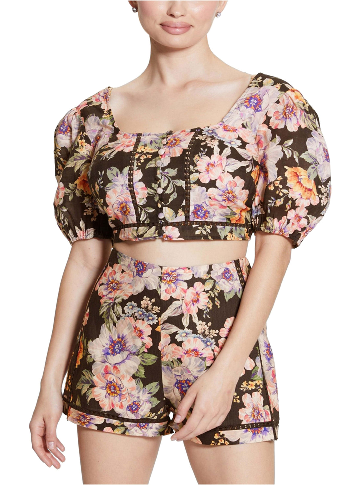 Women's Floral Printed Cropped Top,Multi