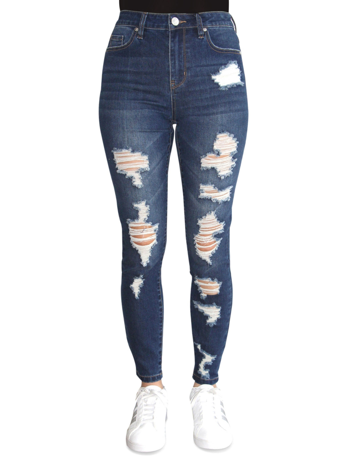 Women's Ripped Washed Jeans,Blue