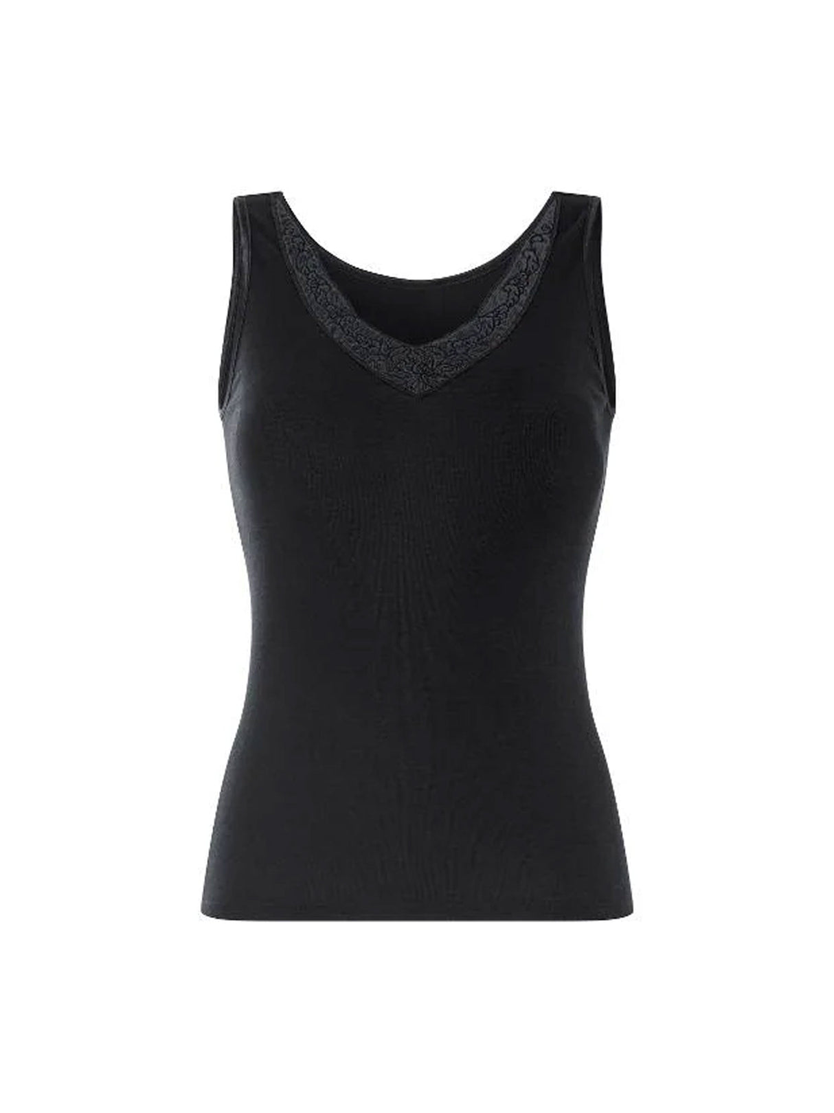 Women's Lace Trim Top,Black