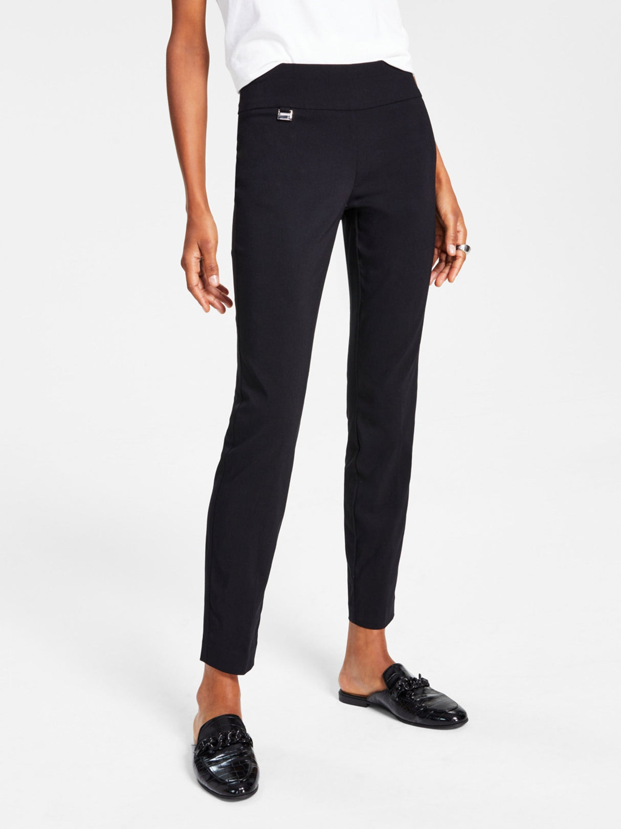Women's Plain Classic Pants,Black