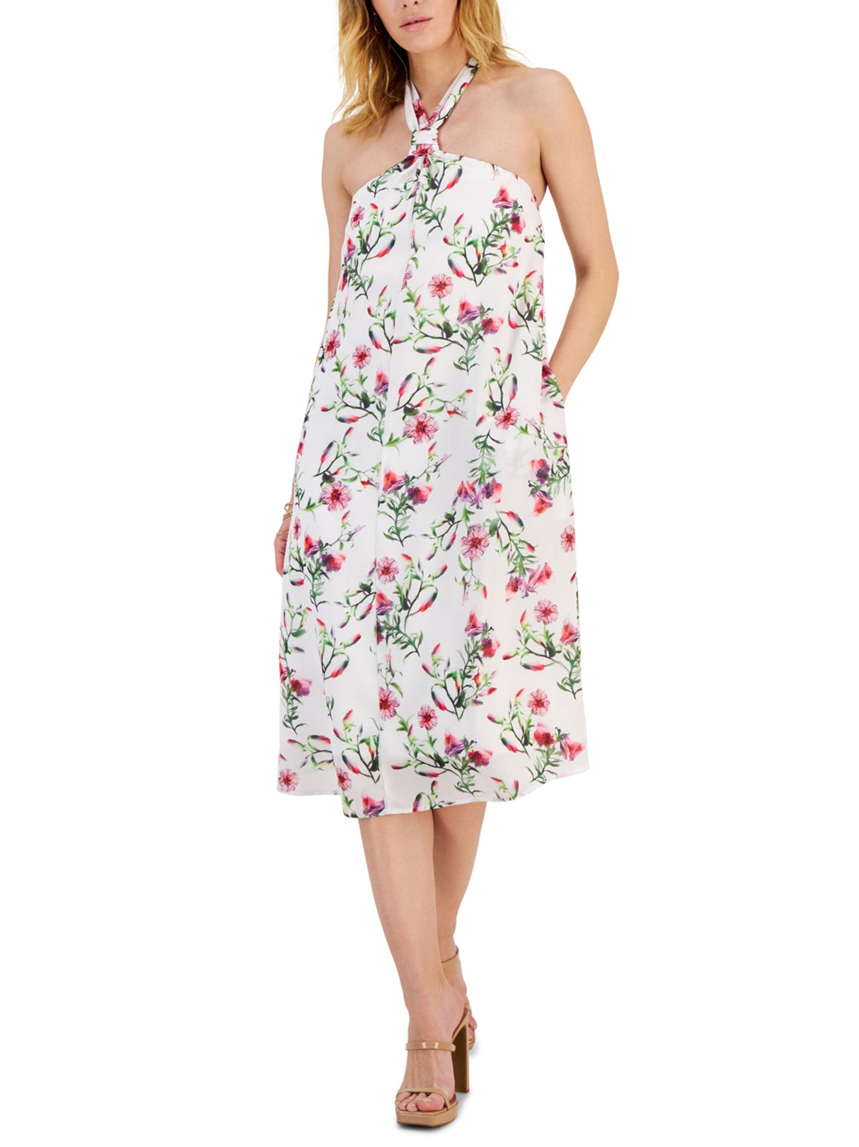 Women's Floral Printed Dress,White