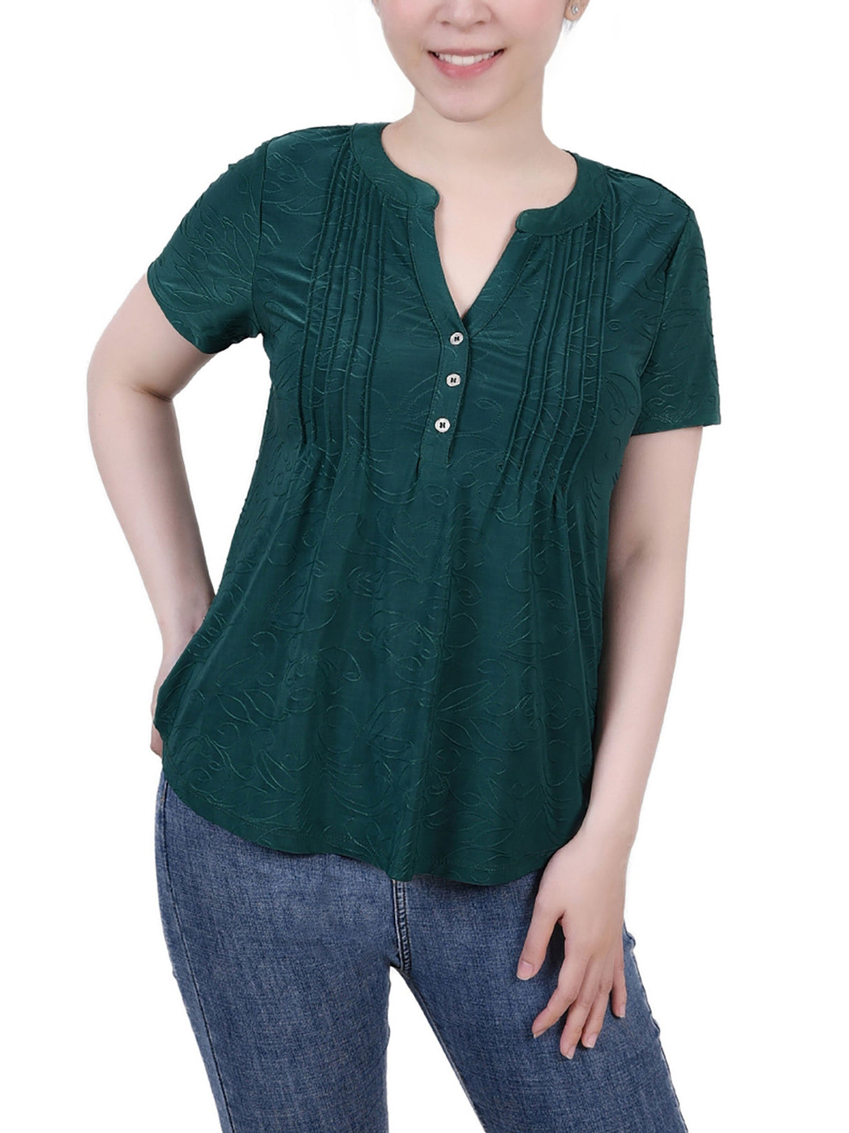 Women's Embroidered Top,Green