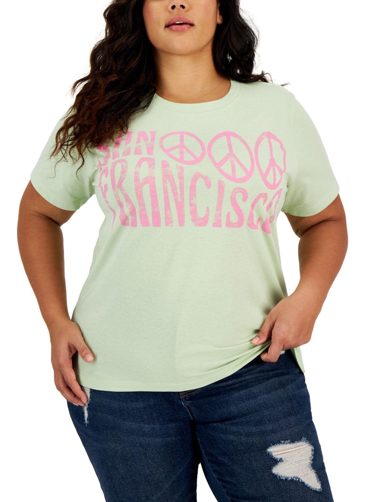 Women's Printed T-Shirt,Light Green