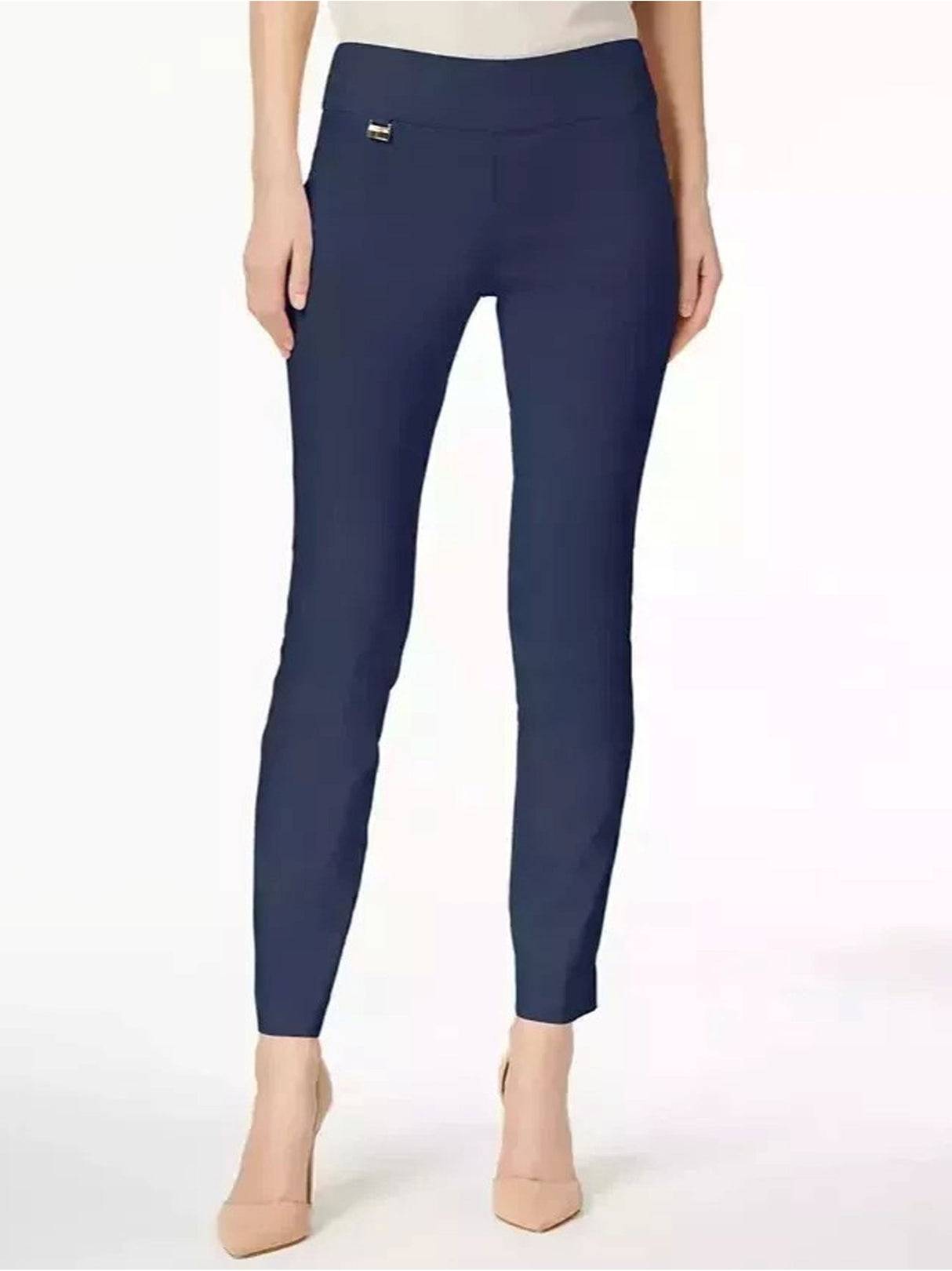 Women's Plain Pull On Pants,Navy