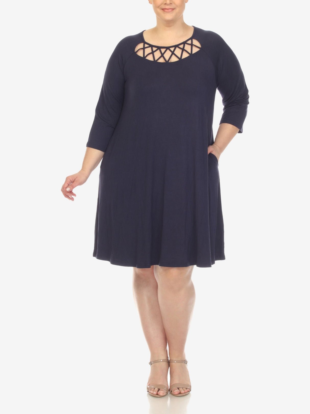 Women's Crisscross Dress,Navy