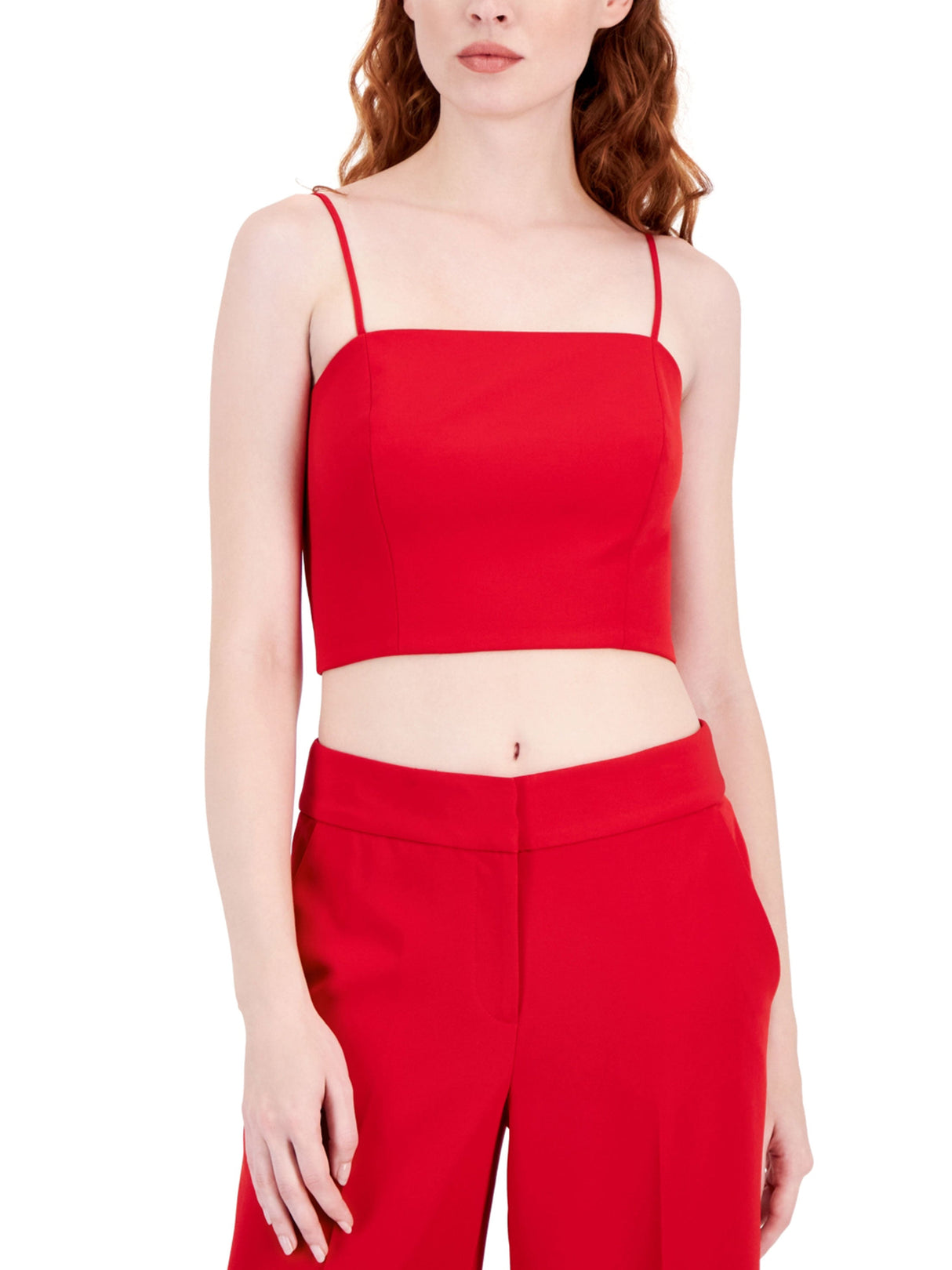 Women's Plain Cropped Top,Red
