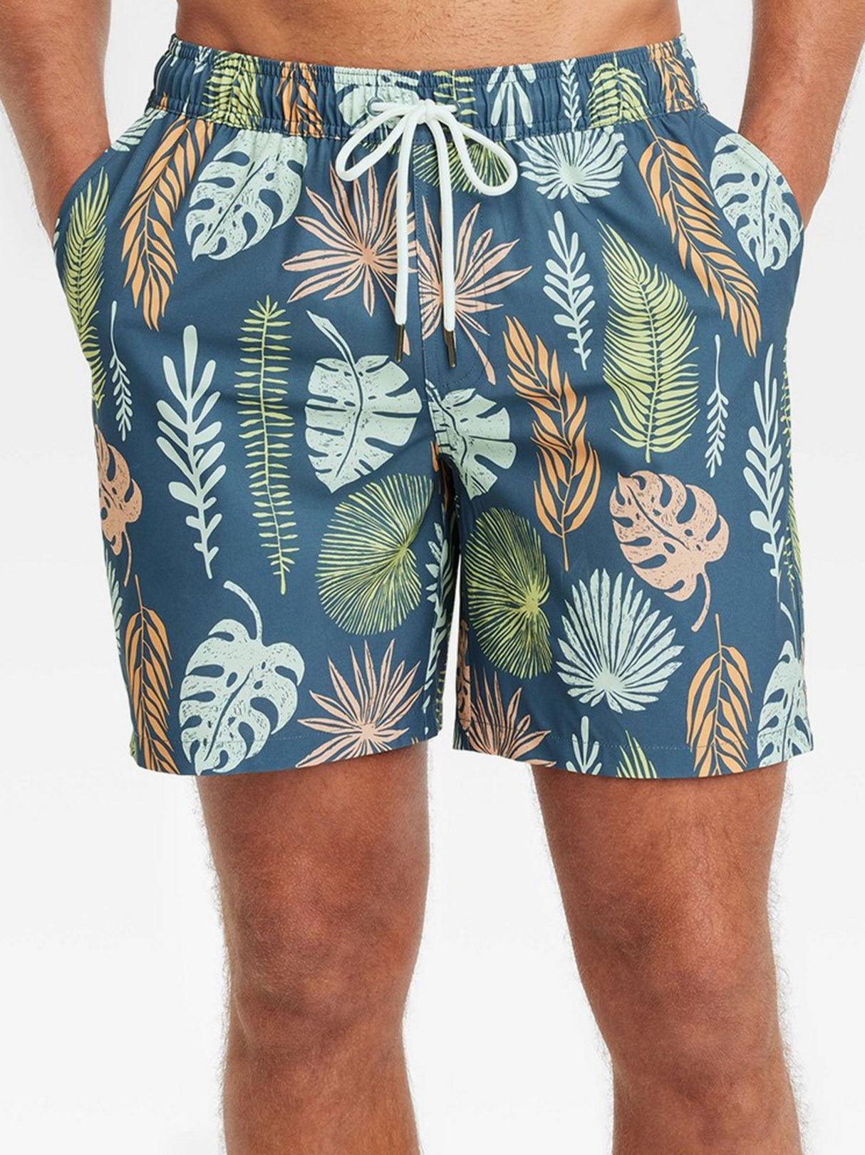 Men's Tropical Printed Swim Trunks,Multi
